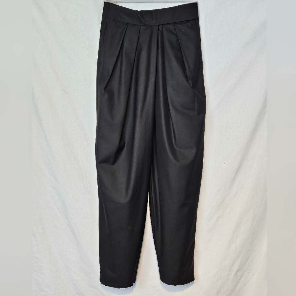 Upcycled Pleated Peg Legged Cotton Trousers